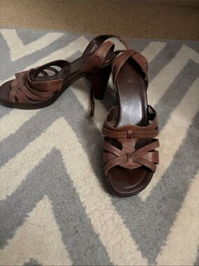 a.n.a Brown Strappy High Heel Sandals